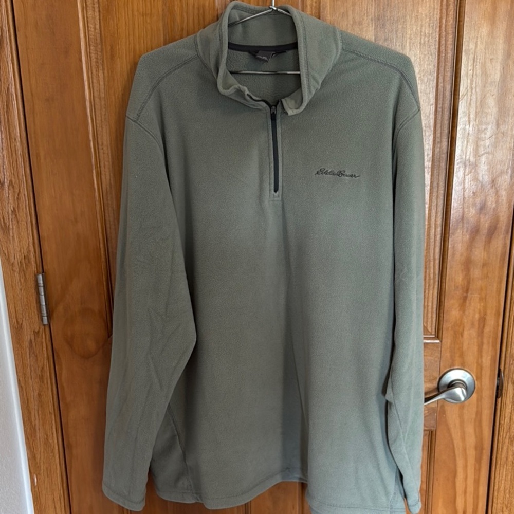 Eddie Bauer Olive Quarter-Zip Fleece 2XL